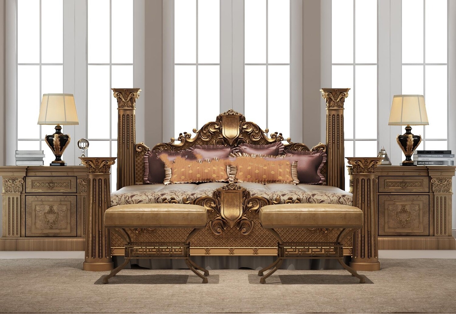 90 Classic bed 3d models vol.15-Vray