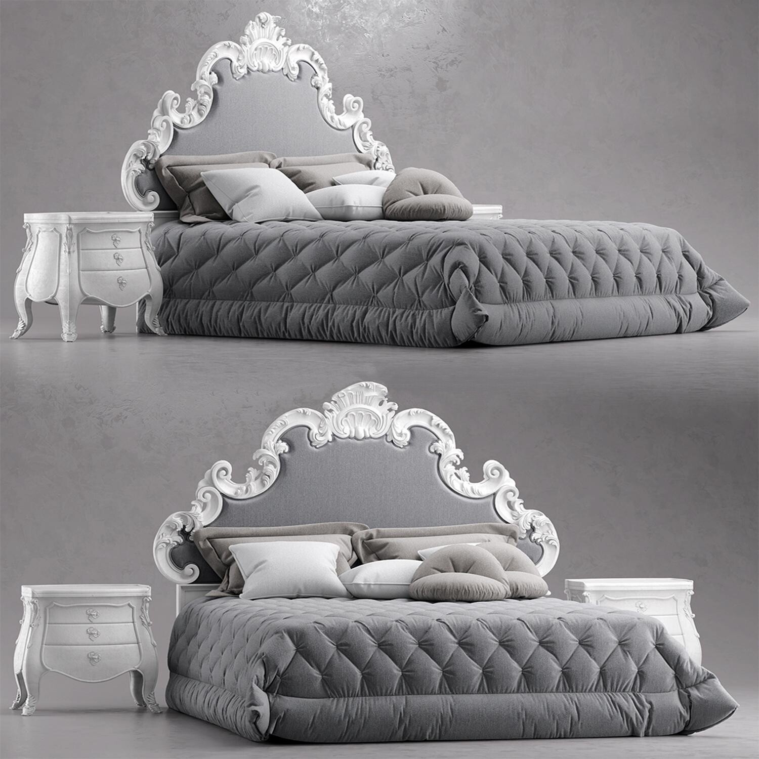 90 Classic bed 3d models vol.15-Vray
