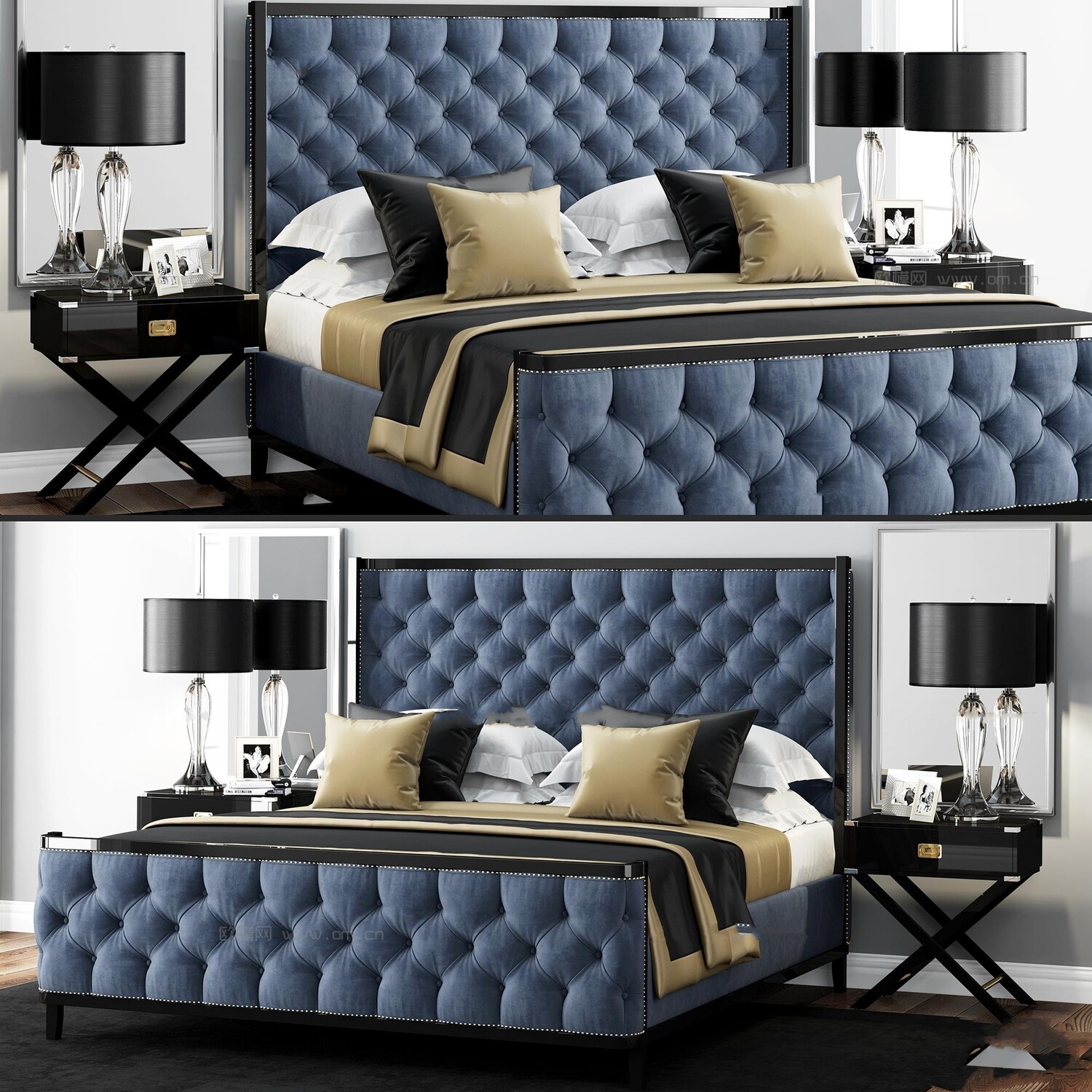 90 Classic bed 3d models vol.15-Vray
