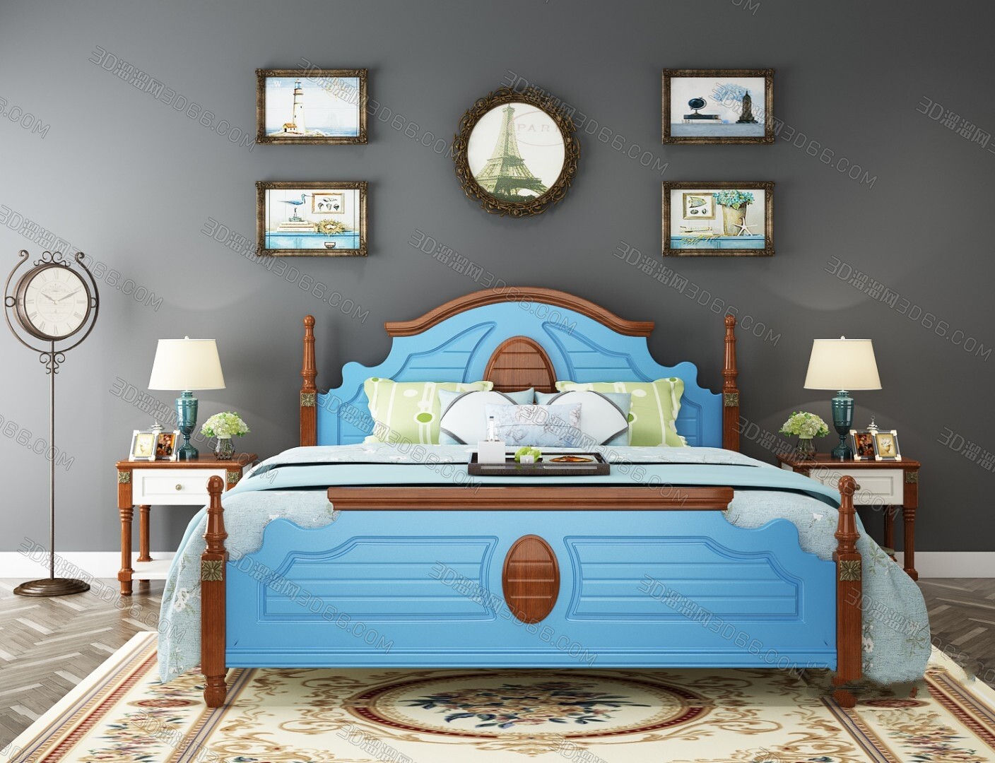 90 Classic bed 3d models vol.15-Vray