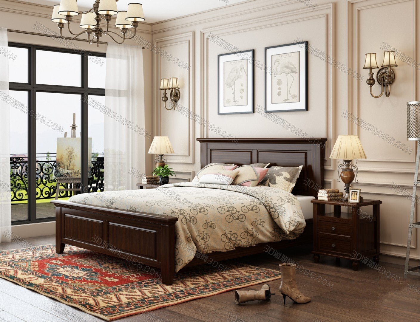 90 Classic bed 3d models vol.15-Vray