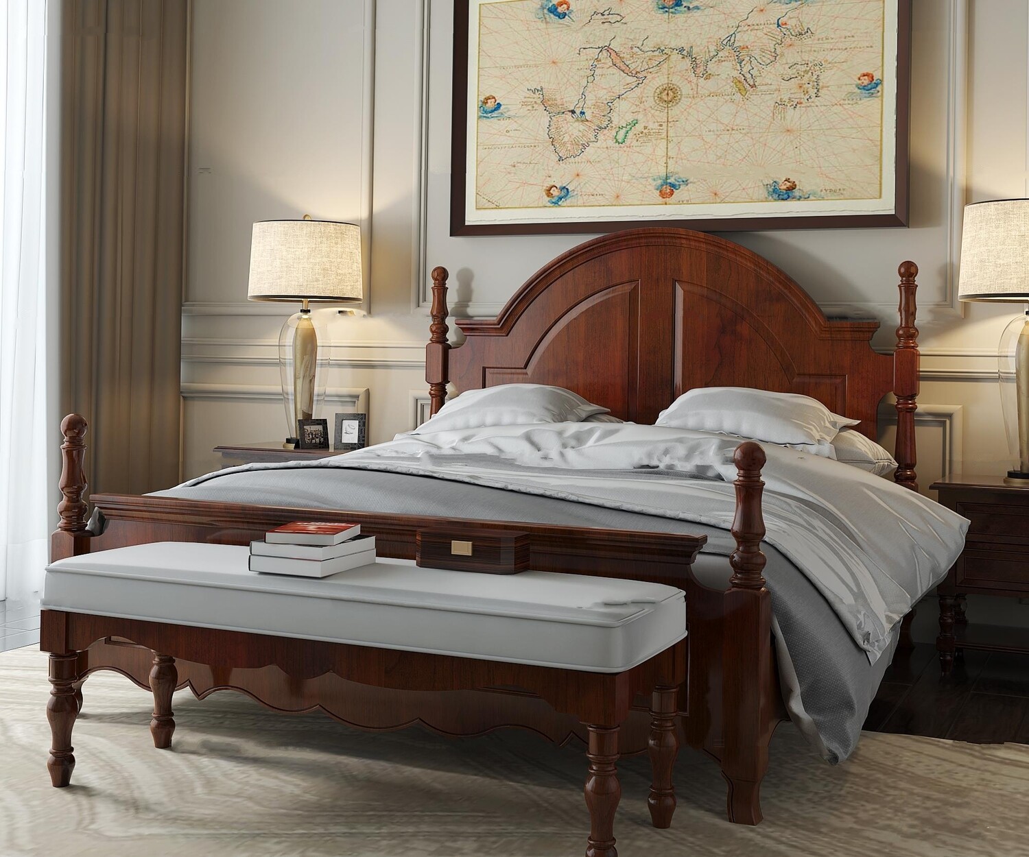 90 Classic bed 3d models vol.15-Vray
