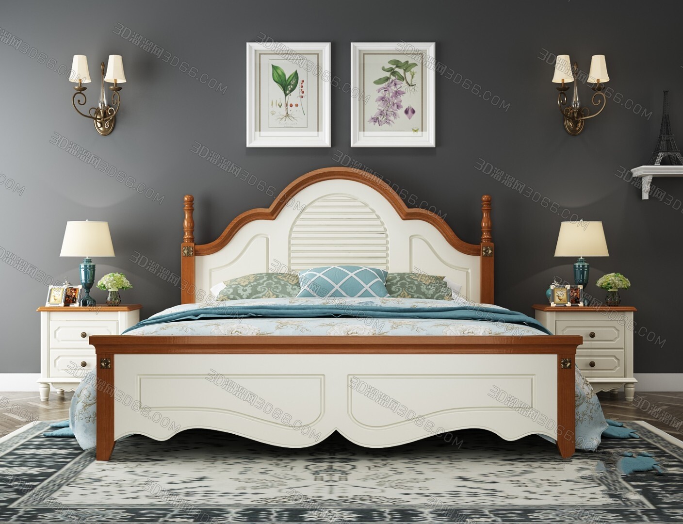 90 Classic bed 3d models vol.15-Vray