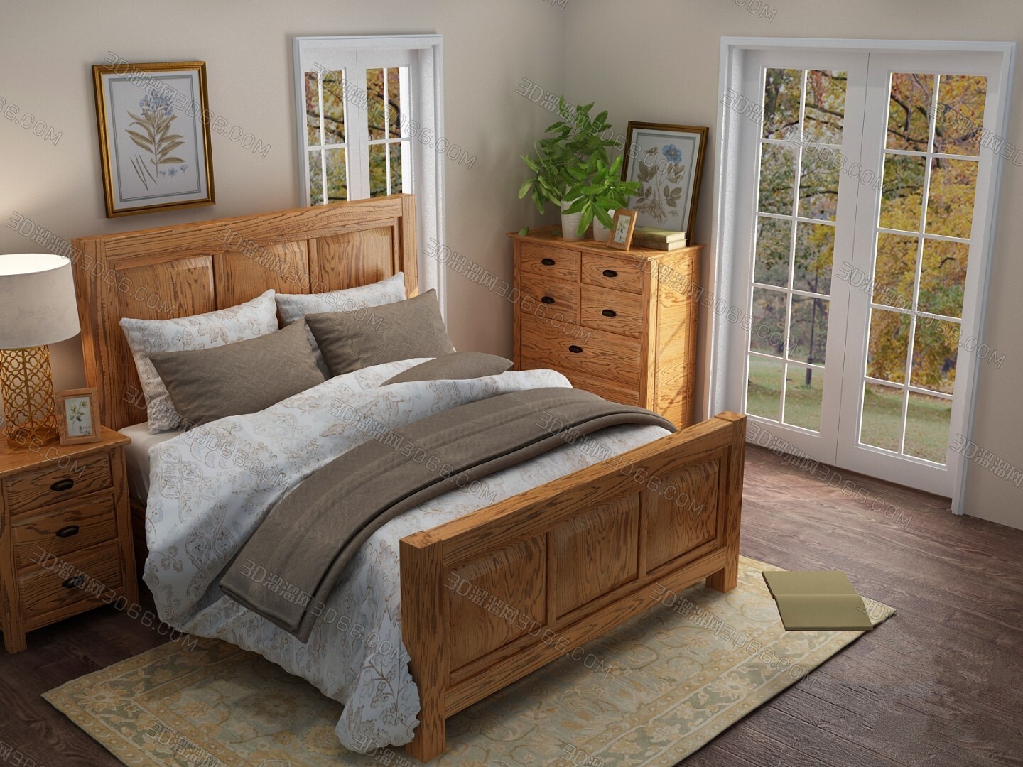 90 Classic bed 3d models vol.15-Vray