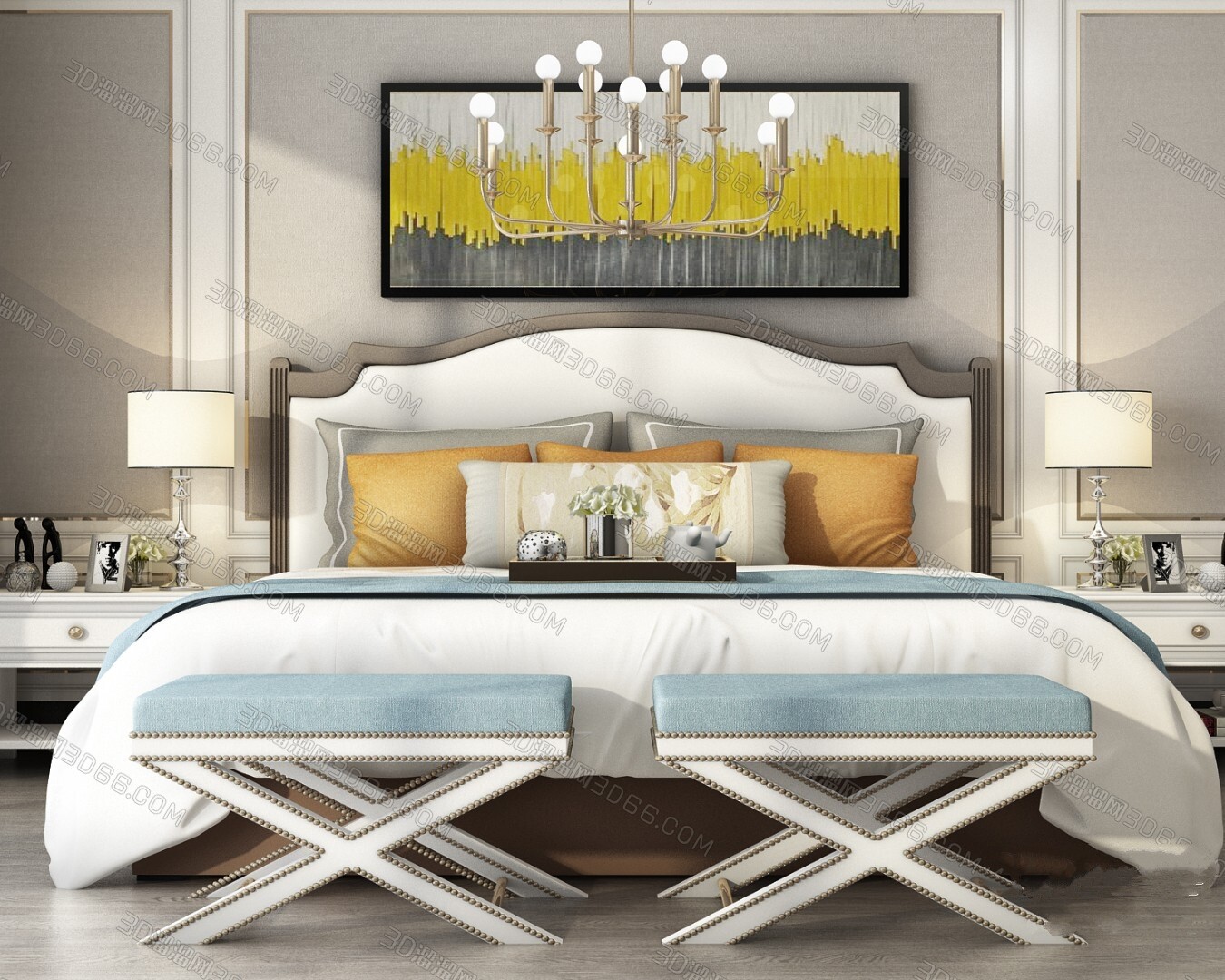 90 Classic bed 3d models vol.15-Vray