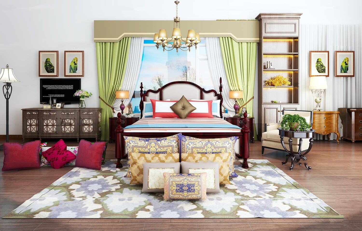 90 Classic bed 3d models vol.15-Vray