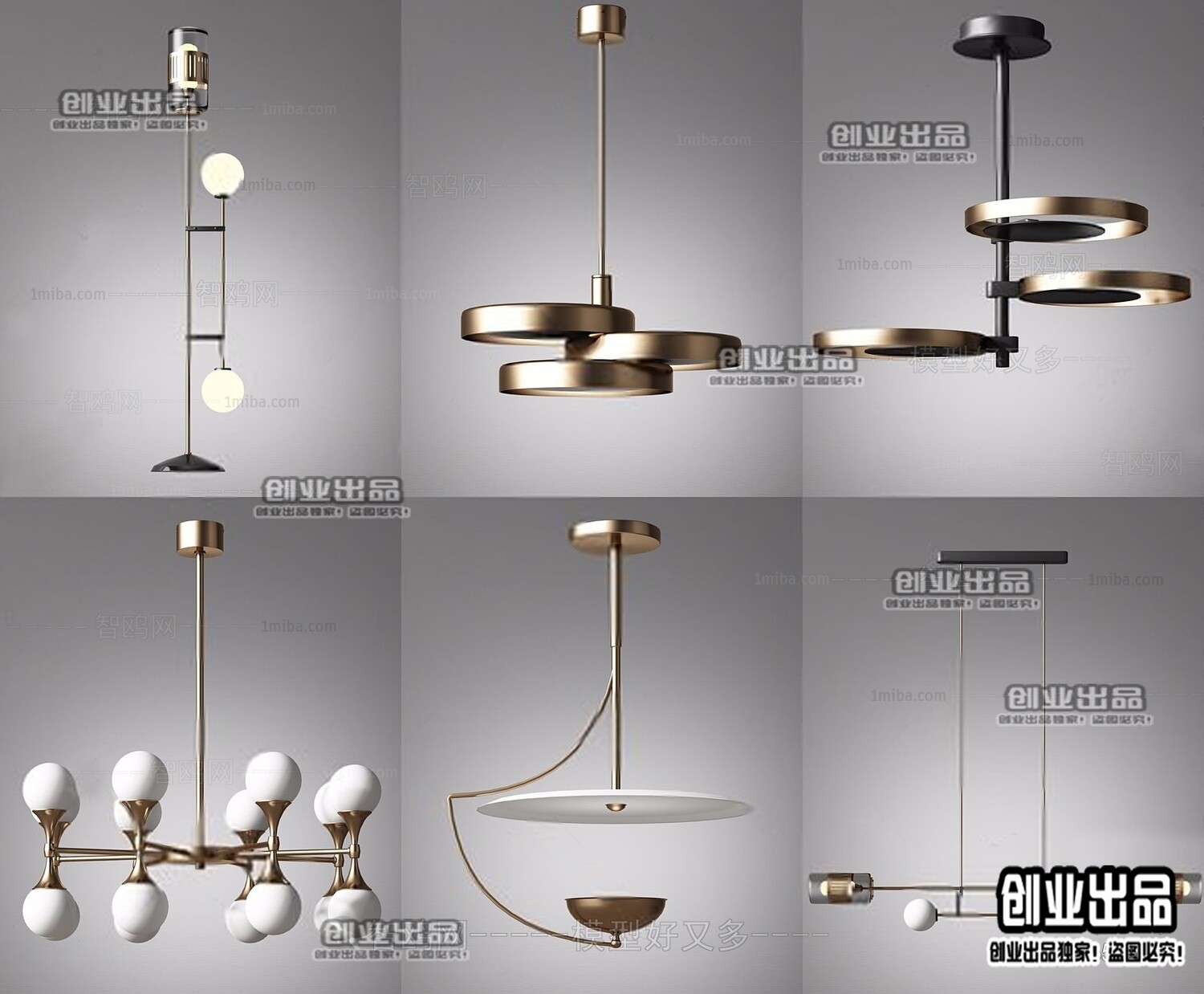 96 Celling Lamp 3d Models Vol.05 - Vray
