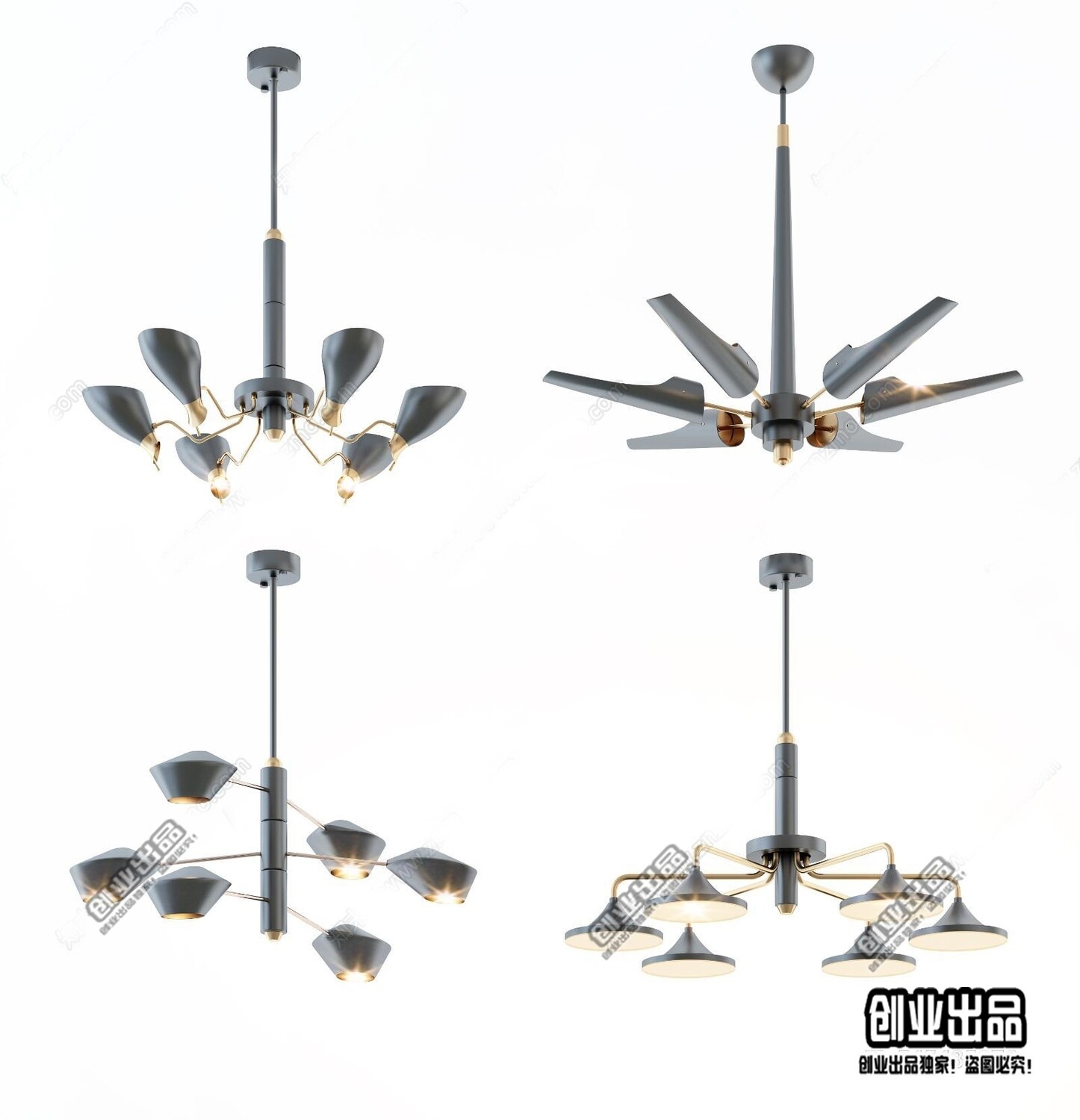 96 Celling Lamp 3d Models Vol.05 - Vray