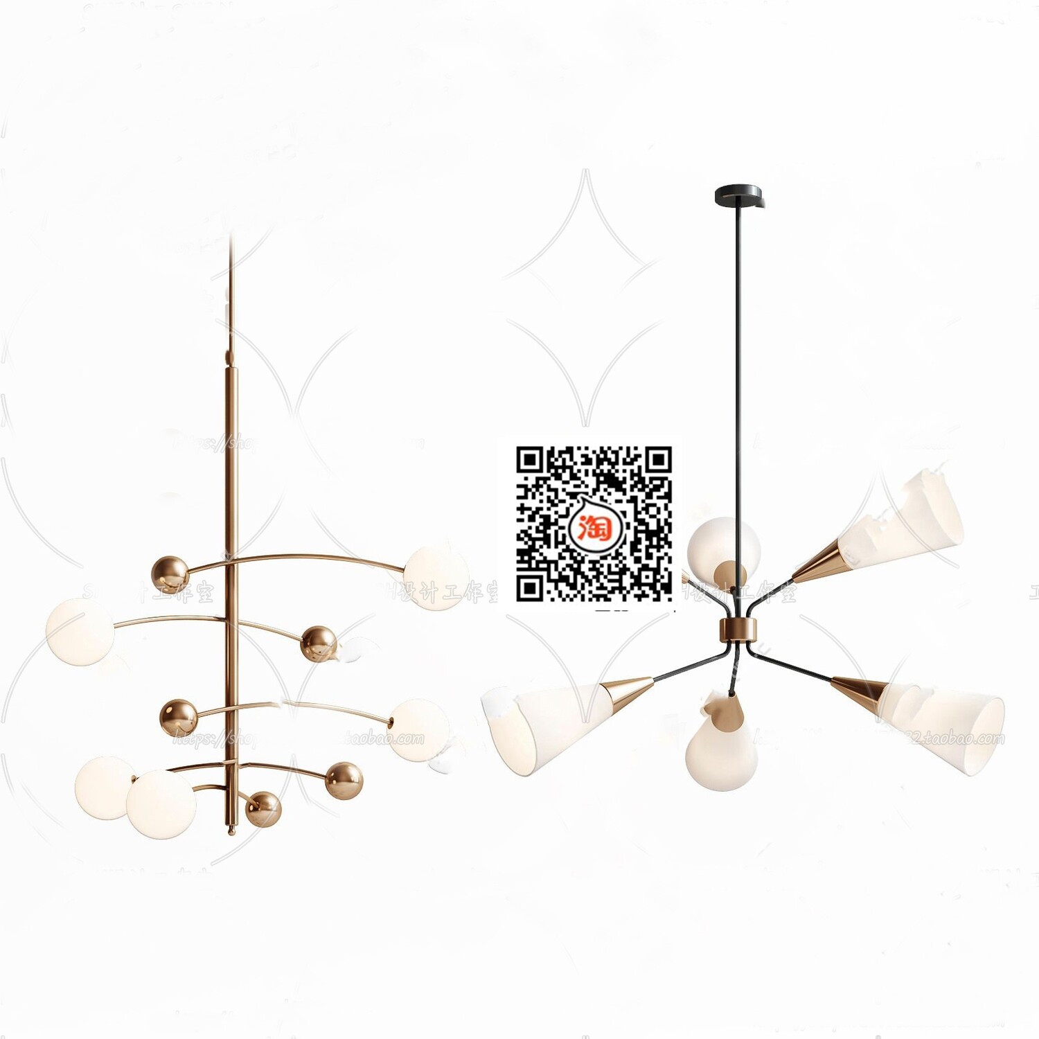 96 Celling Lamp 3d Models Vol.05 - Vray
