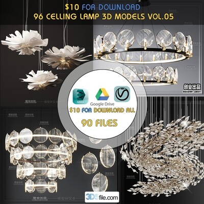 96 Celling Lamp 3d Models Vol.05 - Vray