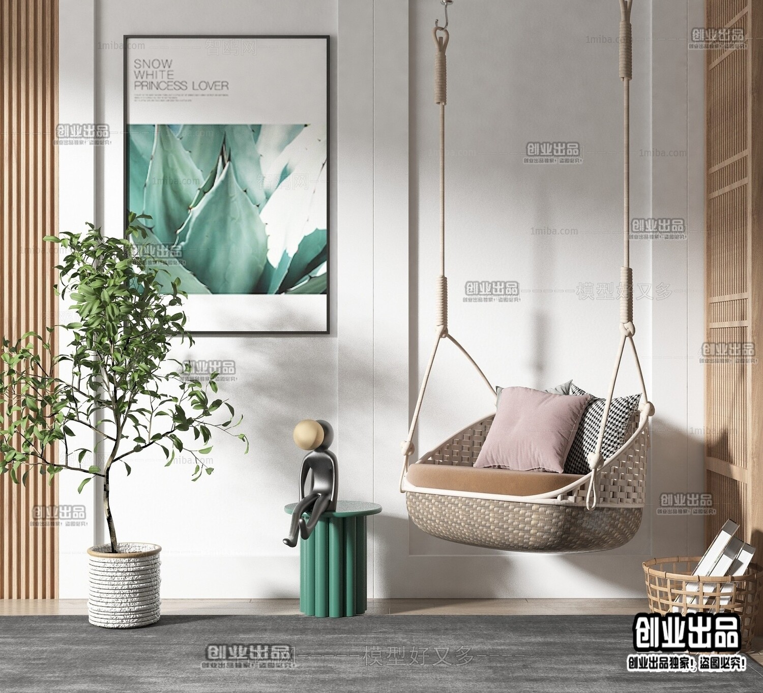 23 Hanging Chair 3d Models-Vray