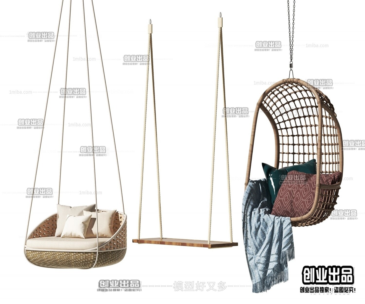 23 Hanging Chair 3d Models-Vray