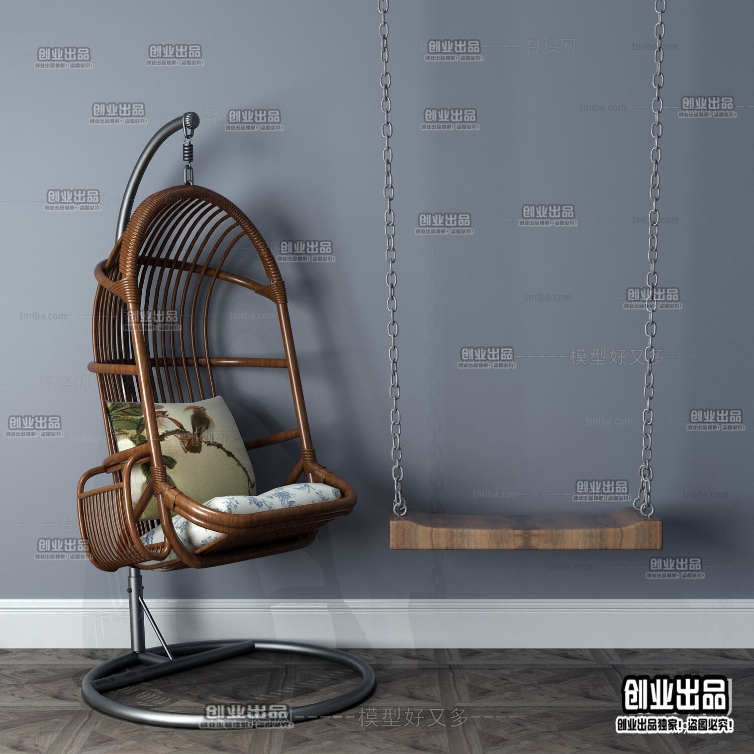 23 Hanging Chair 3d Models-Vray