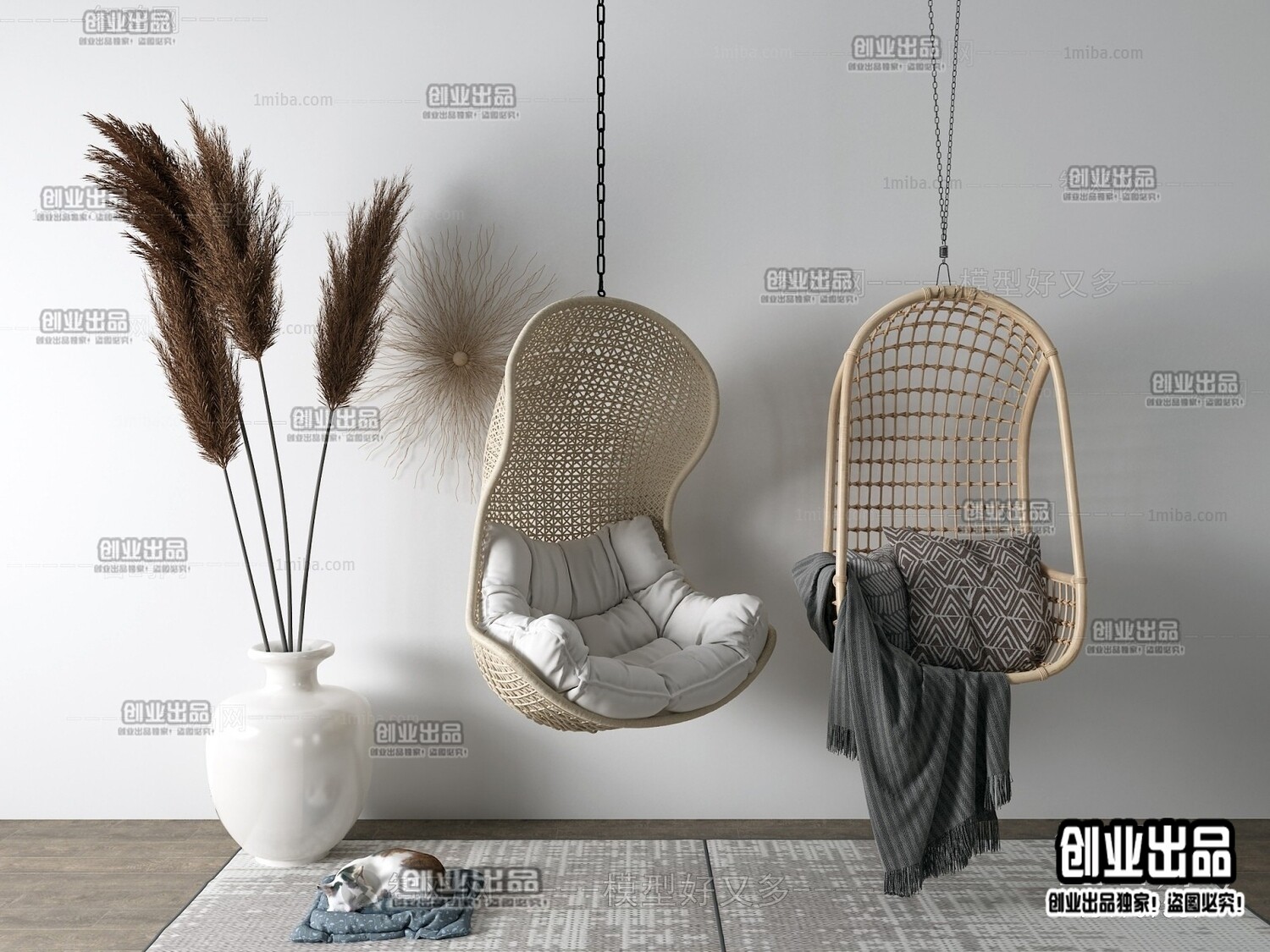 23 Hanging Chair 3d Models-Vray