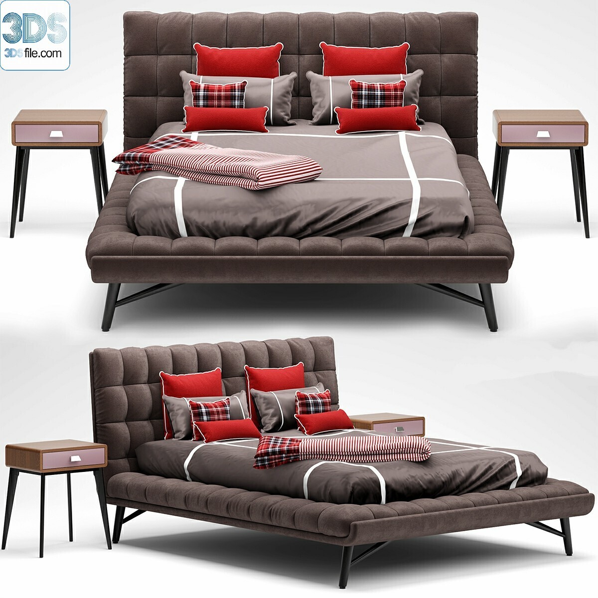 212 Bed 3d models Vol.16 - Vray