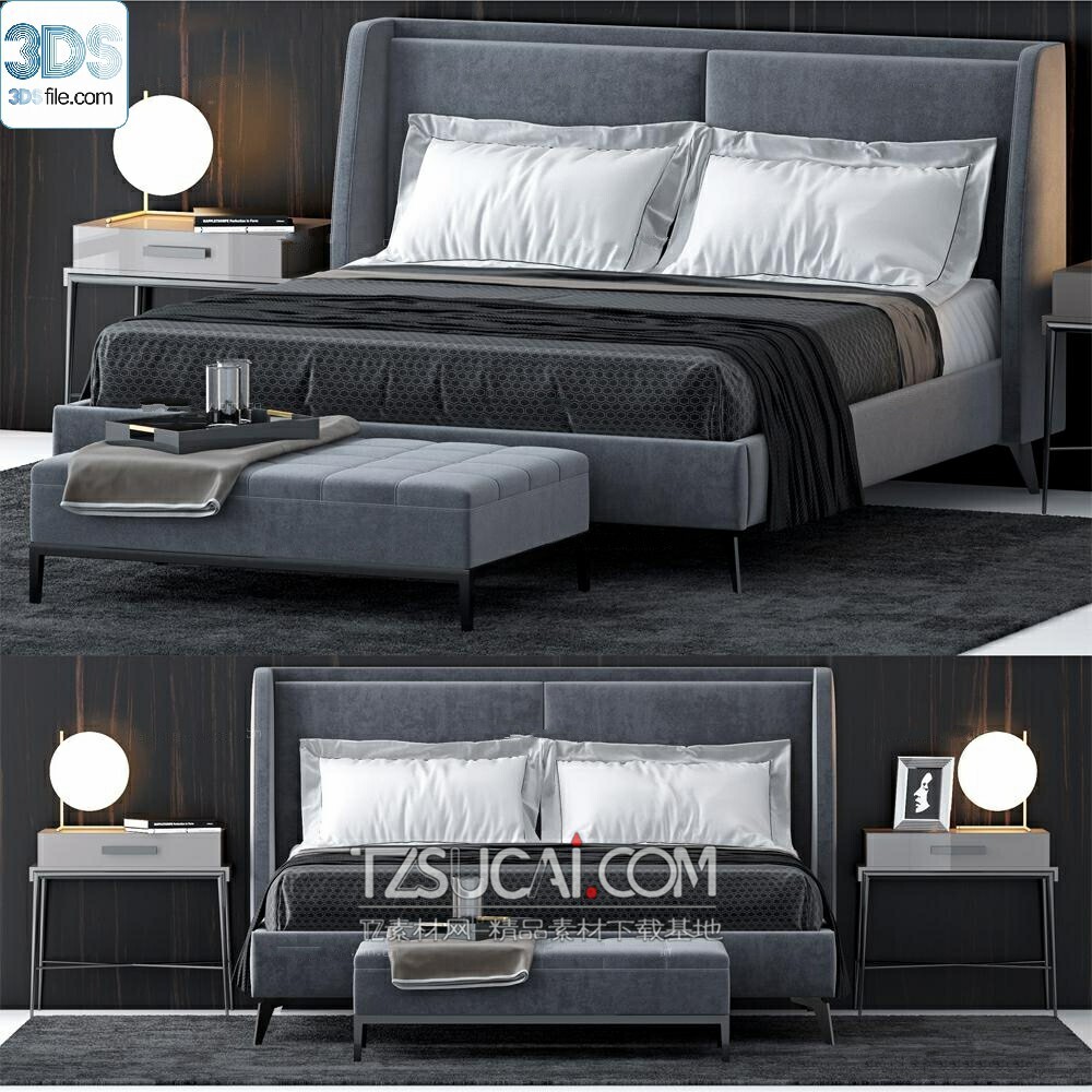 212 Bed 3d models Vol.16 - Vray