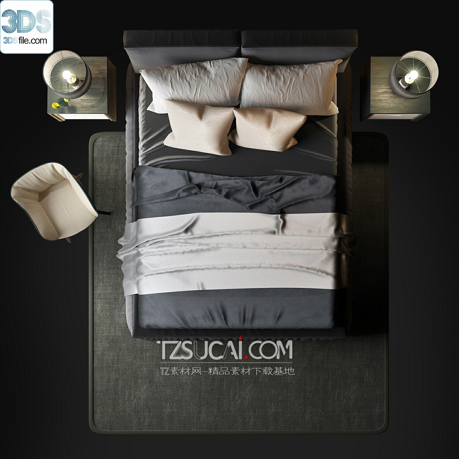 212 Bed 3d models Vol.16 - Vray