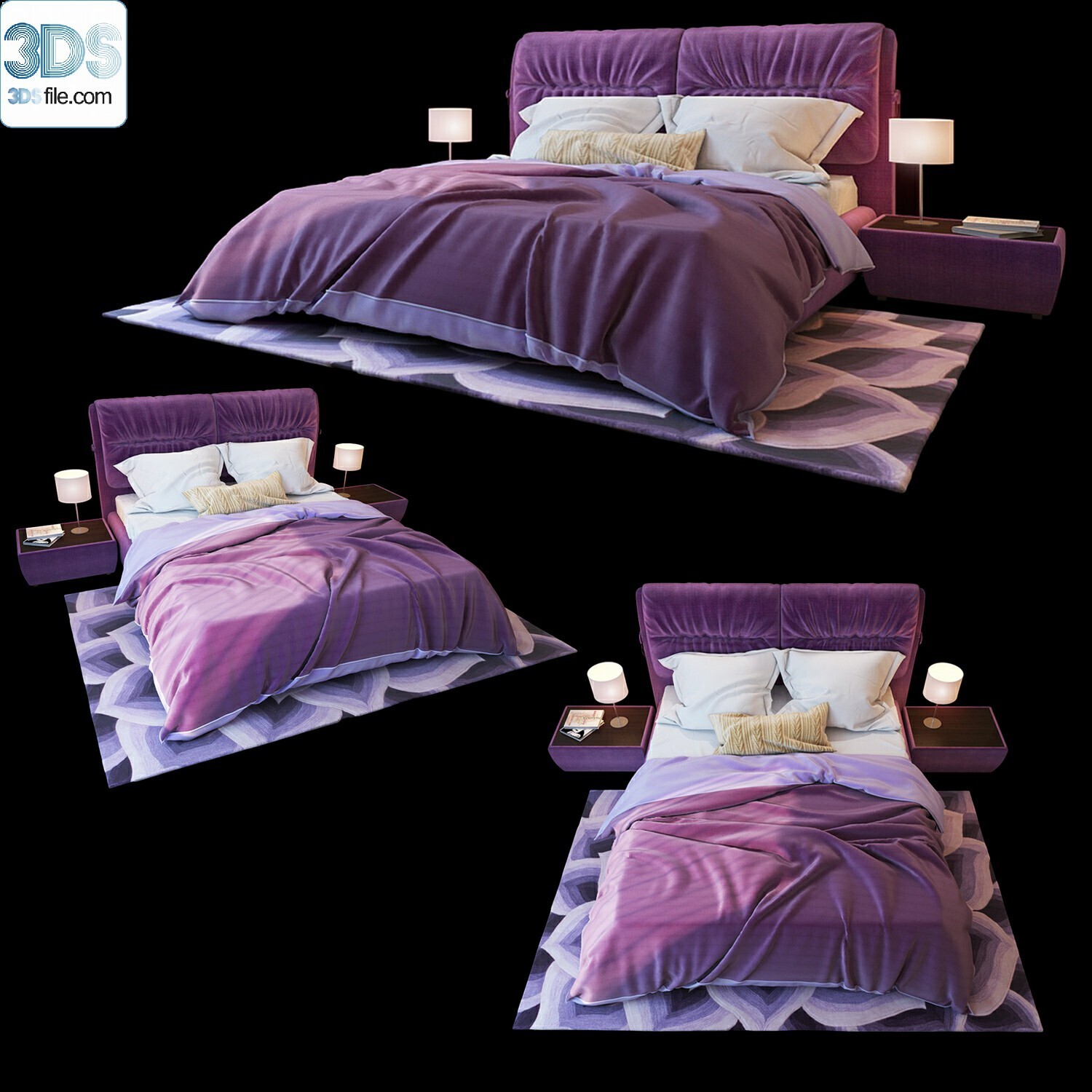 212 Bed 3d models Vol.16 - Vray