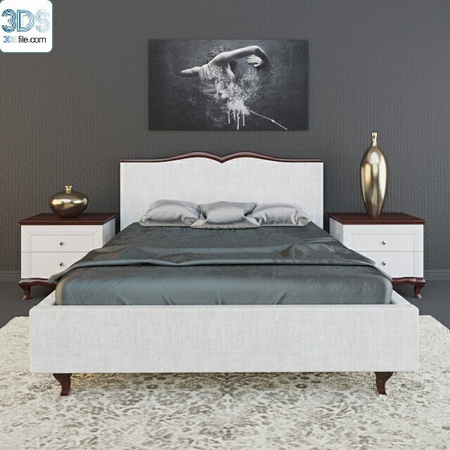 212 Bed 3d models Vol.16 - Vray