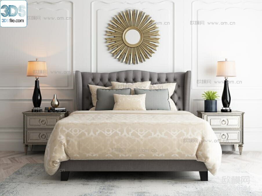 212 Bed 3d models Vol.16 - Vray