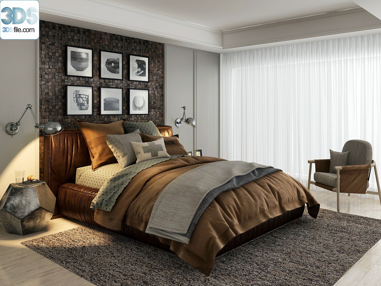212 Bed 3d models Vol.16 - Vray