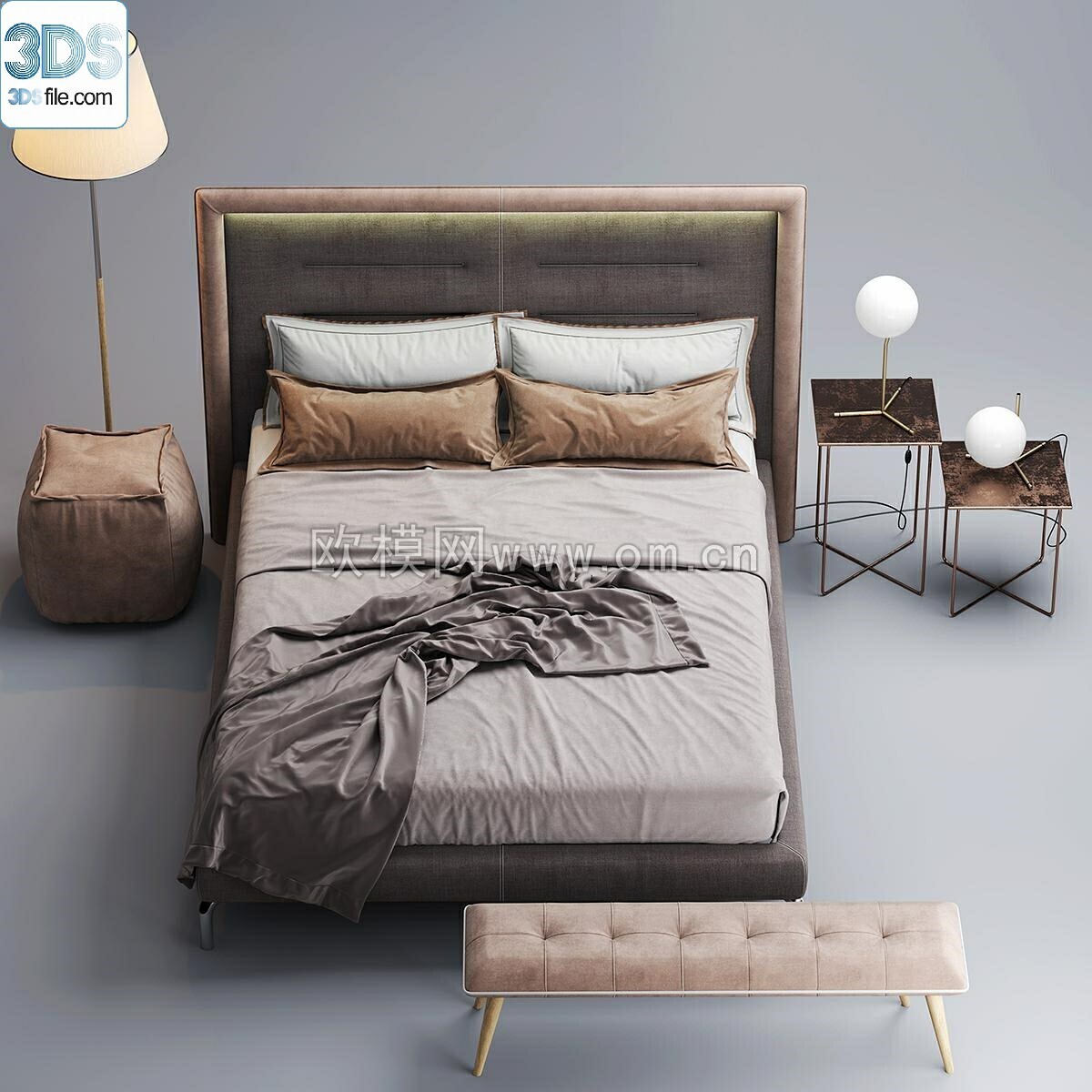 212 Bed 3d models Vol.16 - Vray