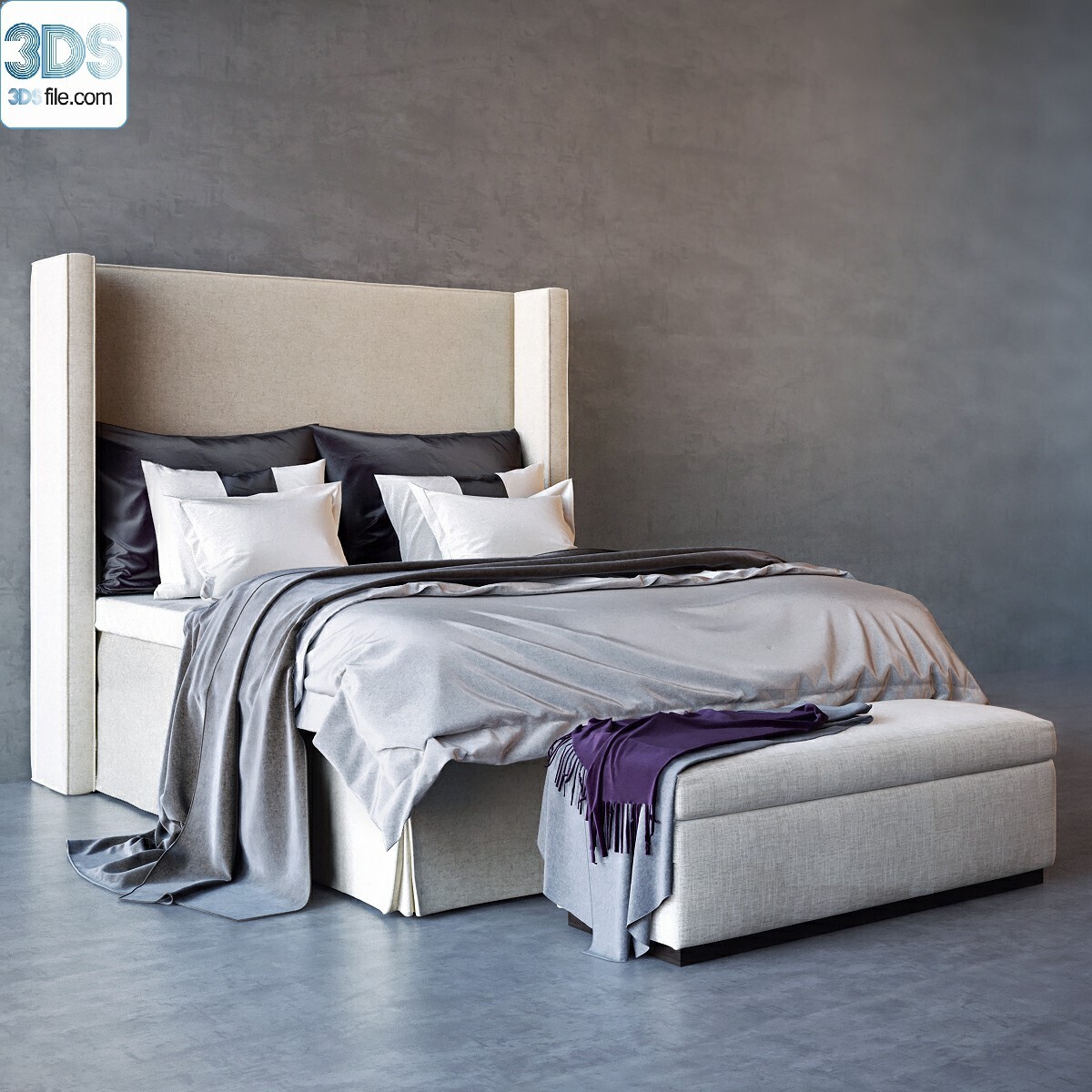 212 Bed 3d models Vol.16 - Vray