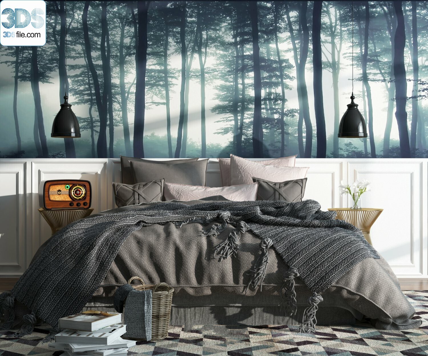 212 Bed 3d models Vol.16 - Vray