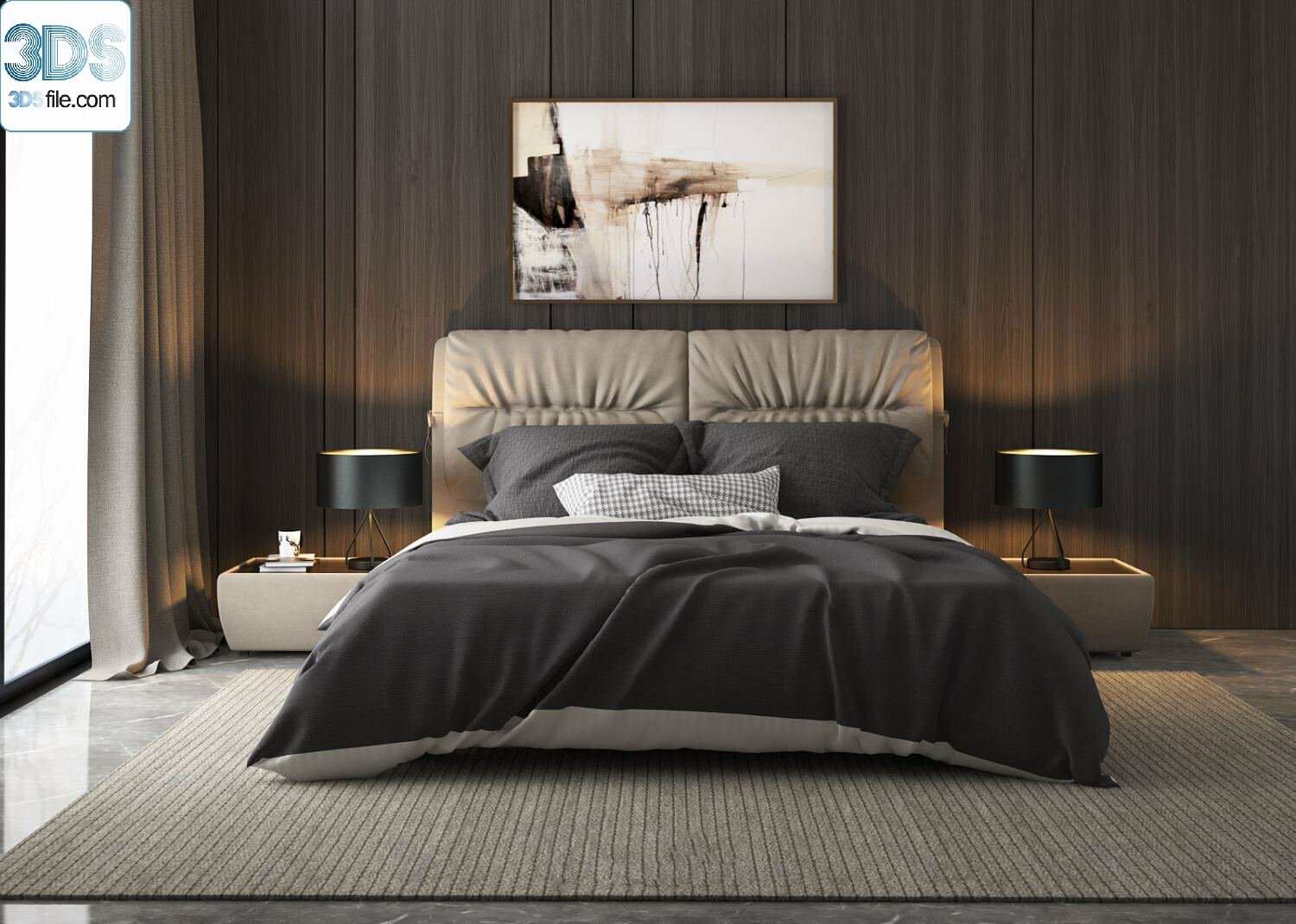 212 Bed 3d models Vol.16 - Vray