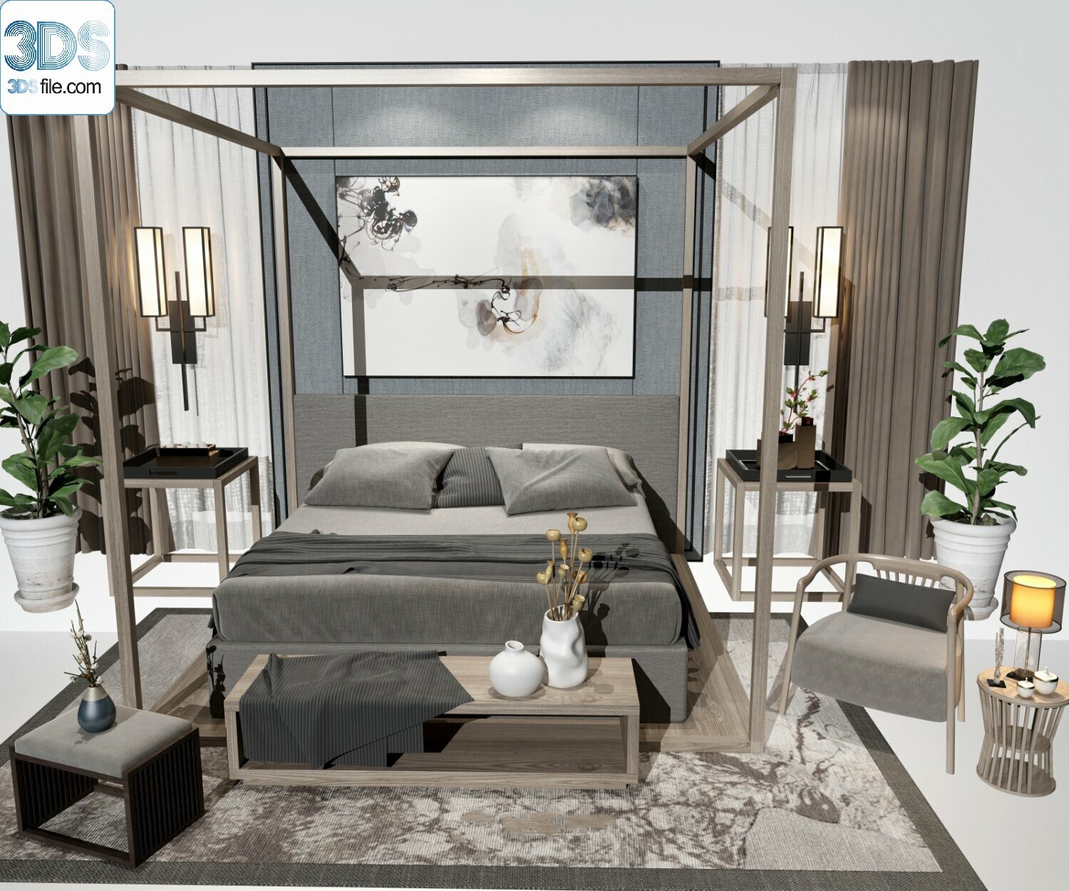 212 Bed 3d models Vol.16 - Vray