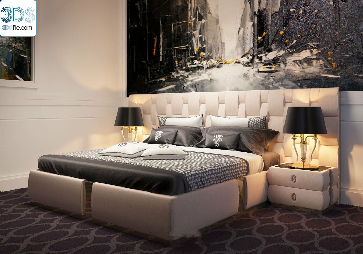 212 Bed 3d models Vol.16 - Vray