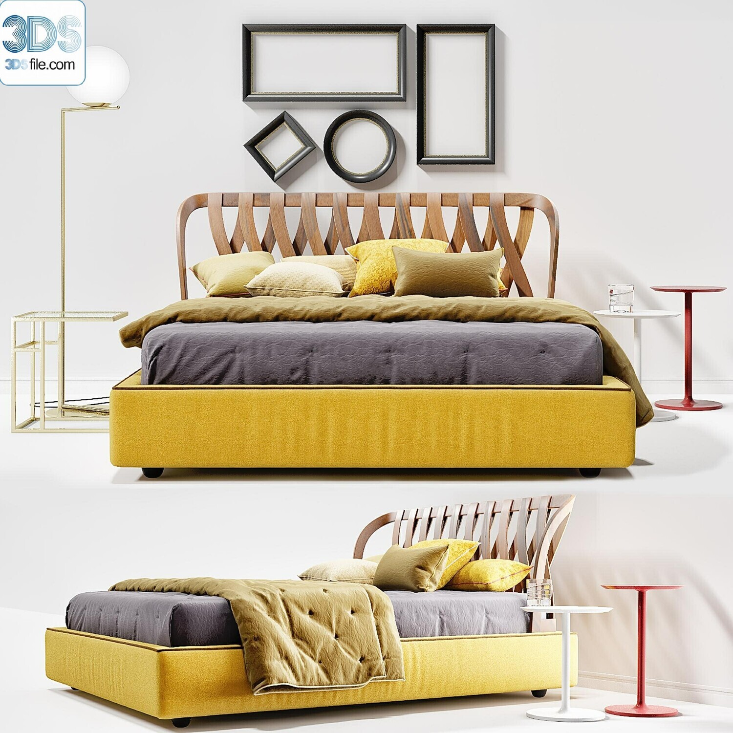 212 Bed 3d models Vol.16 - Vray