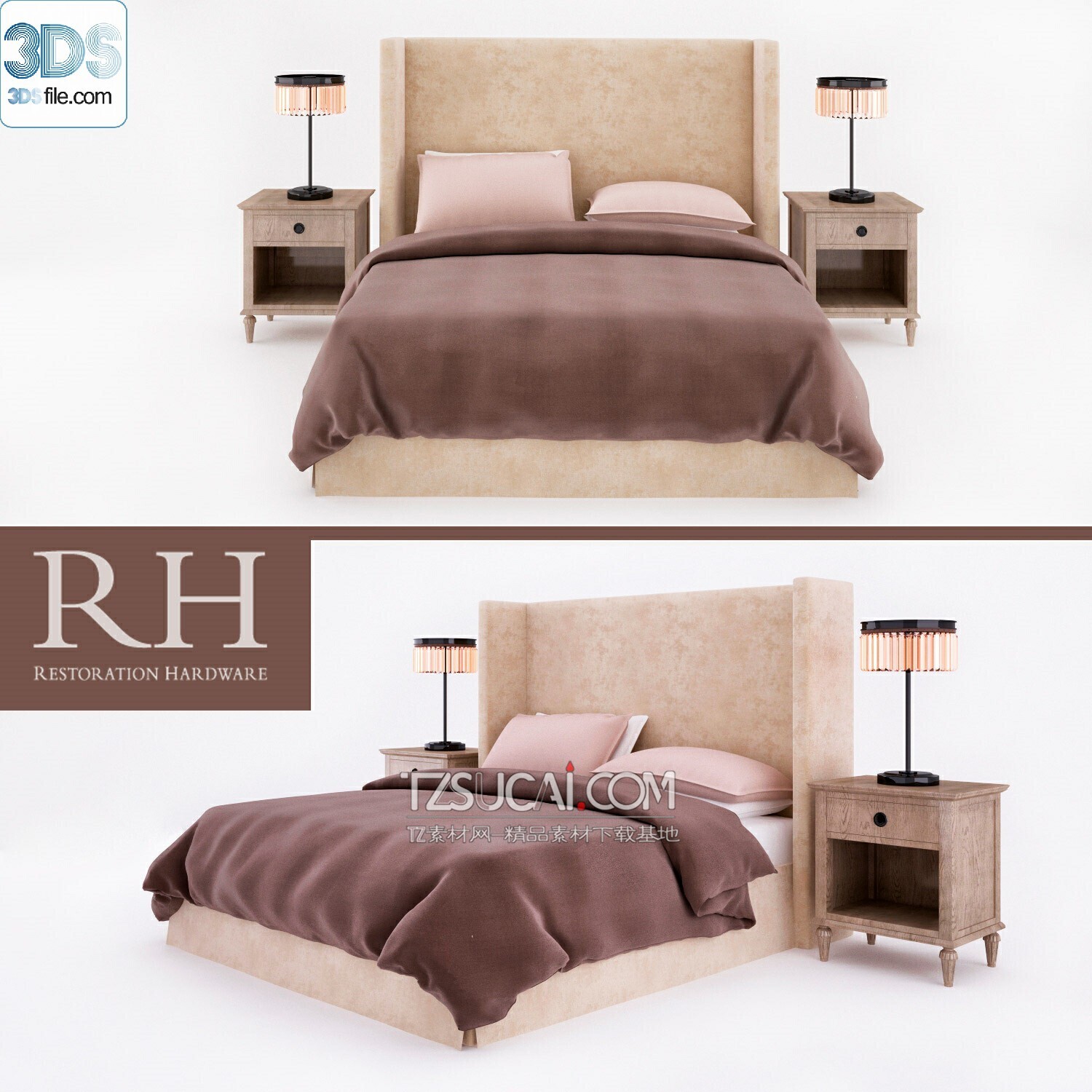 212 Bed 3d models Vol.16 - Vray