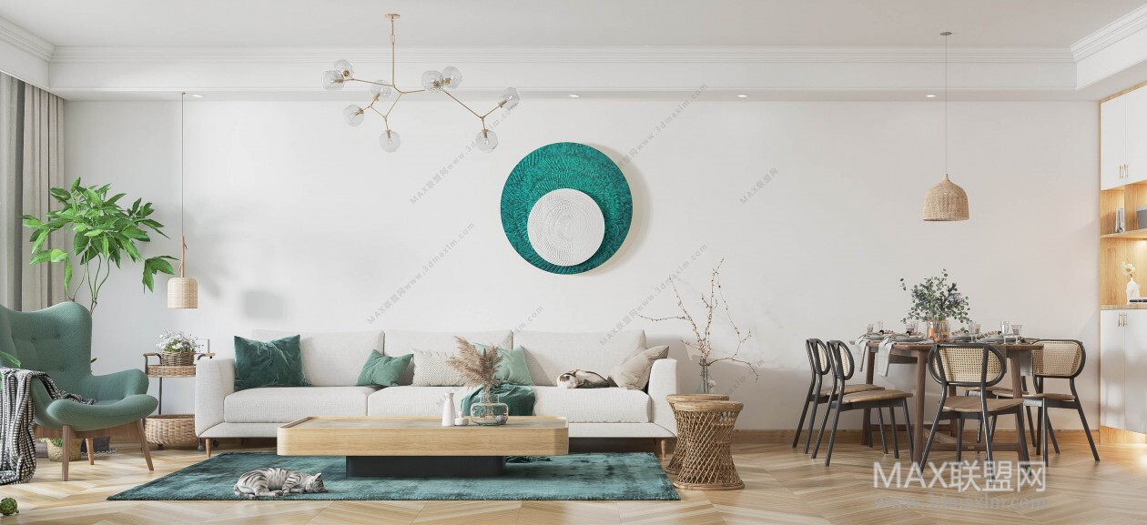 21 Living Room 3d Models Vol.23-Vray