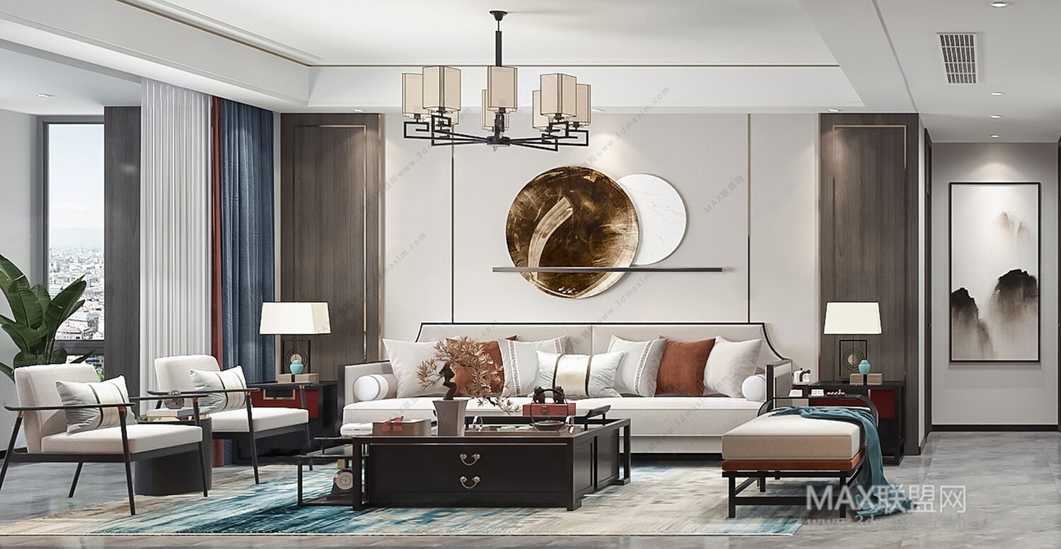 21 Living Room 3d Models Vol.23-Vray