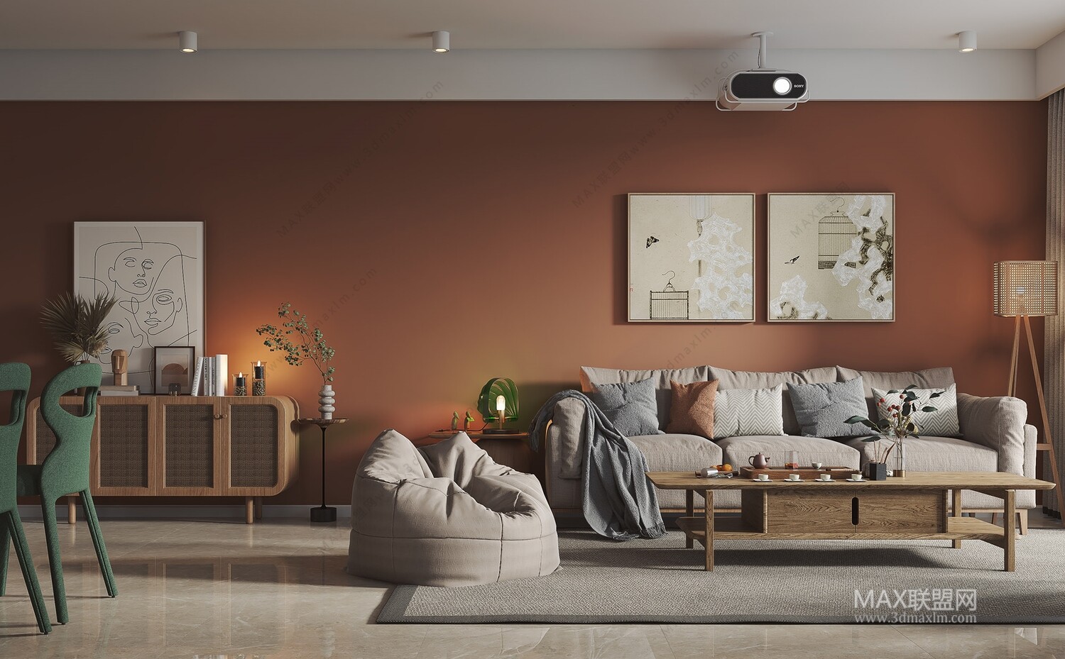 21 Living Room 3d Models Vol.23-Vray
