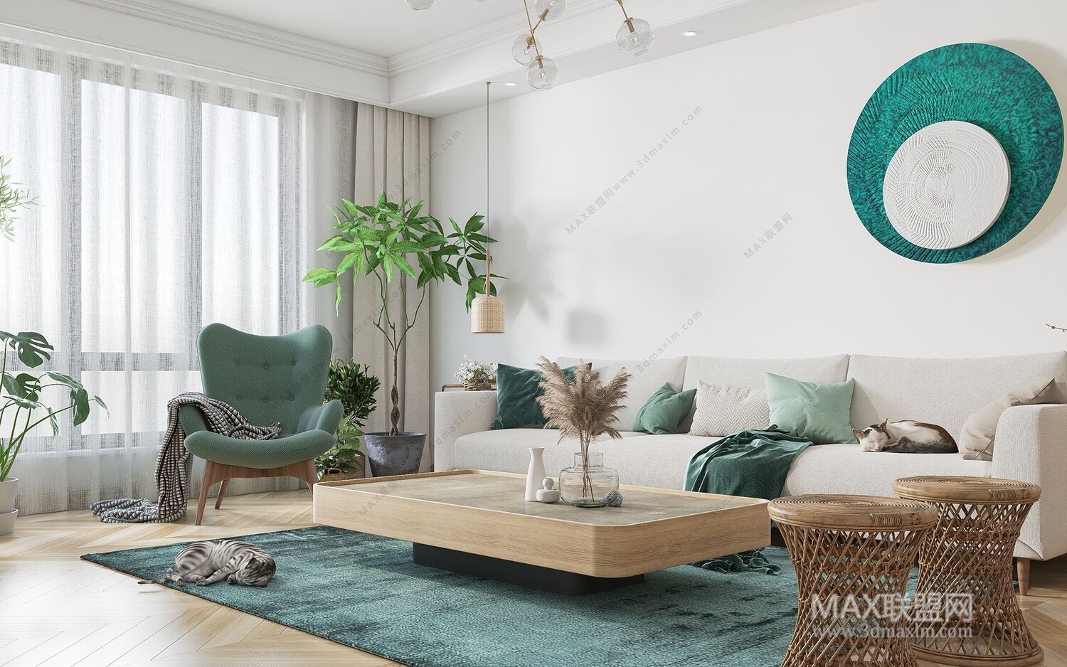 21 Living Room 3d Models Vol.23-Vray