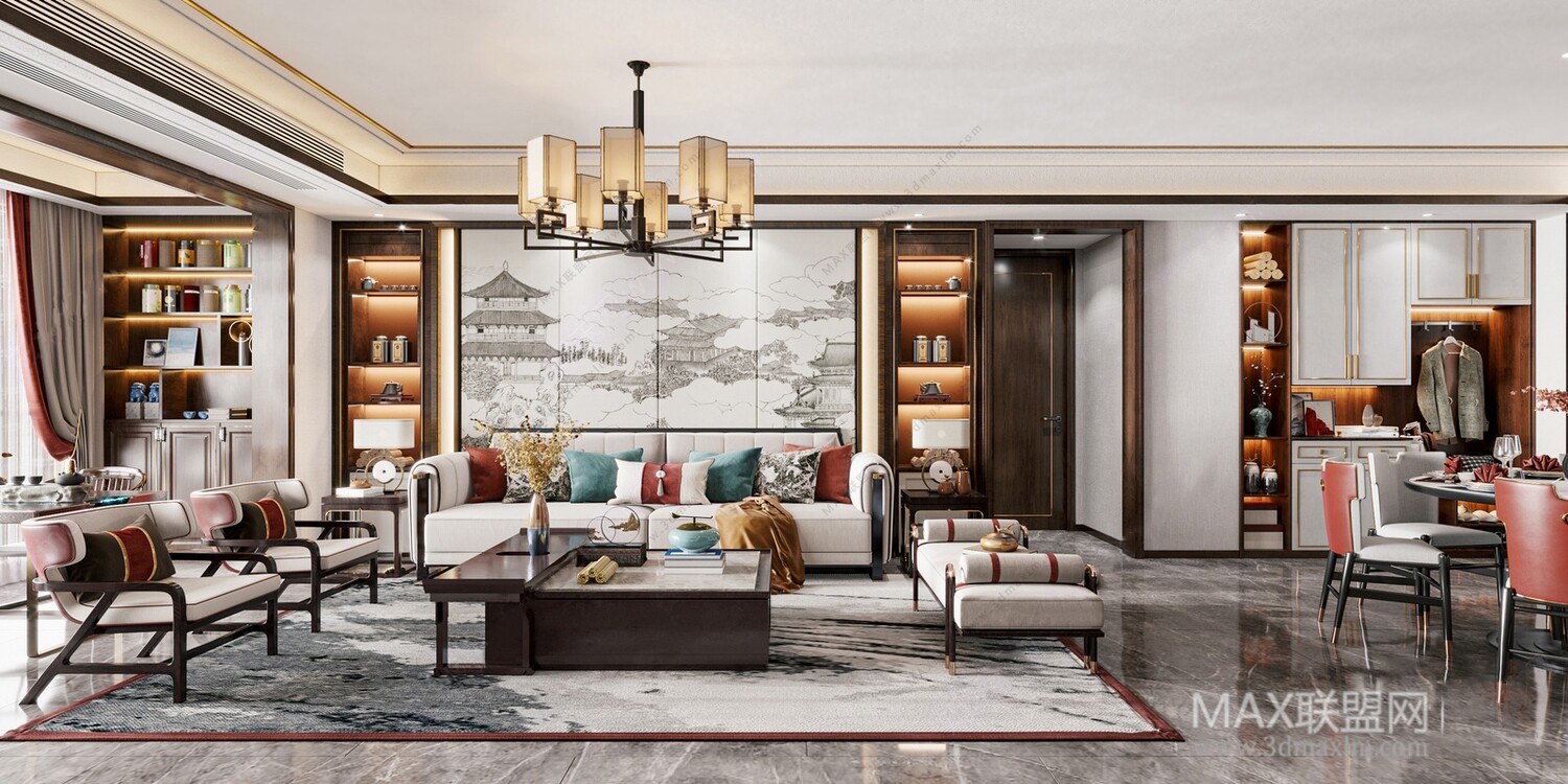 21 Living Room 3d Models Vol.23-Vray