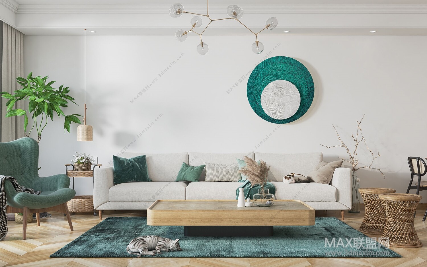 21 Living Room 3d Models Vol.23-Vray