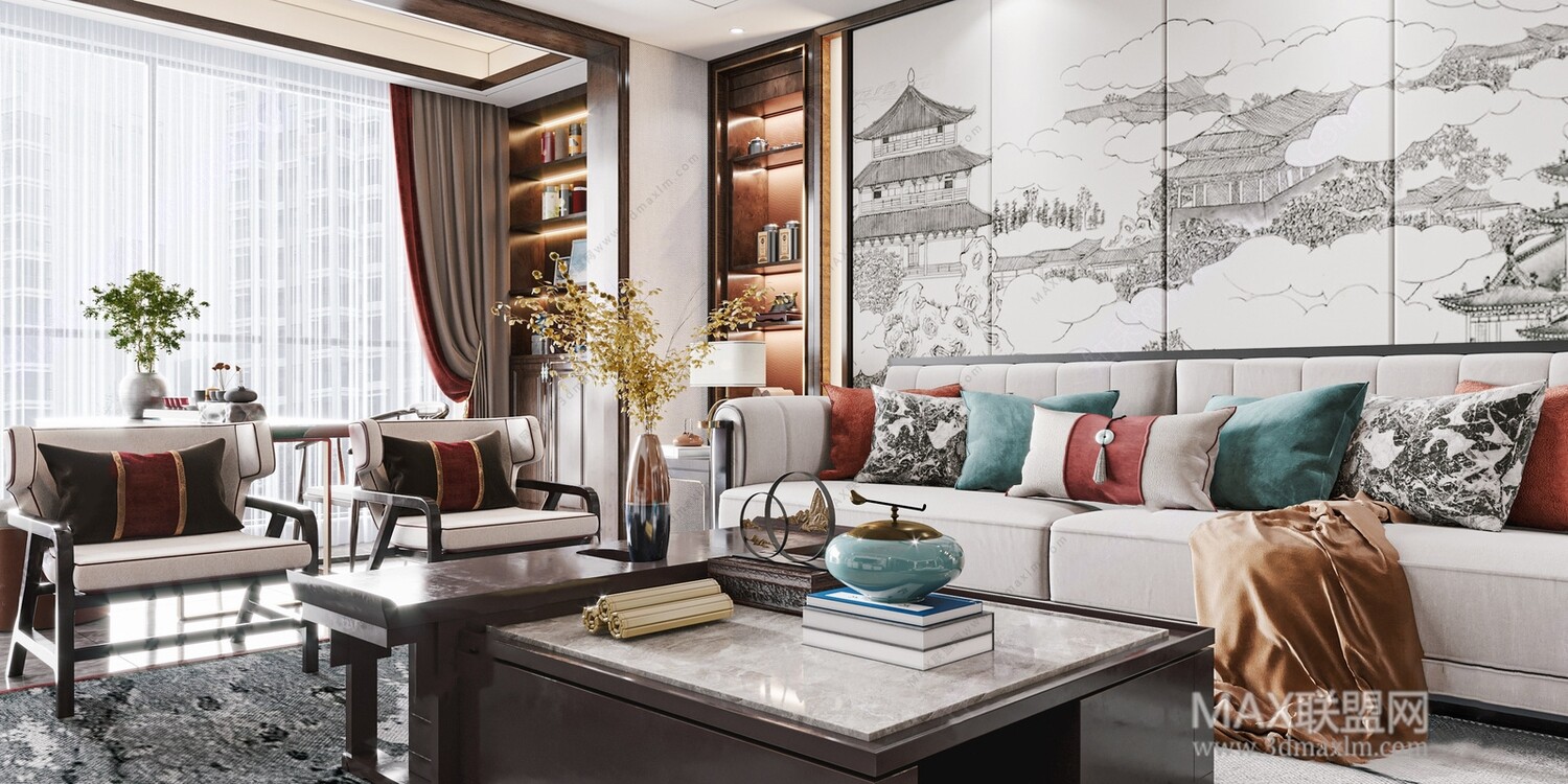 21 Living Room 3d Models Vol.23-Vray