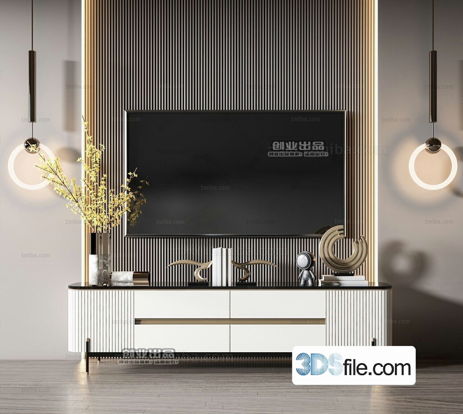 91 TV Cabinet 3d Models Vol.11-Vray