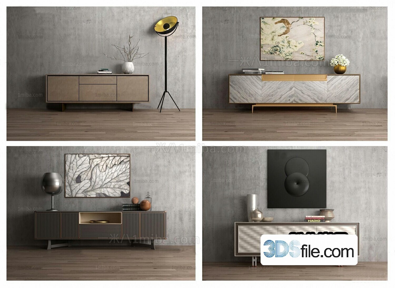 91 TV Cabinet 3d Models Vol.11-Vray