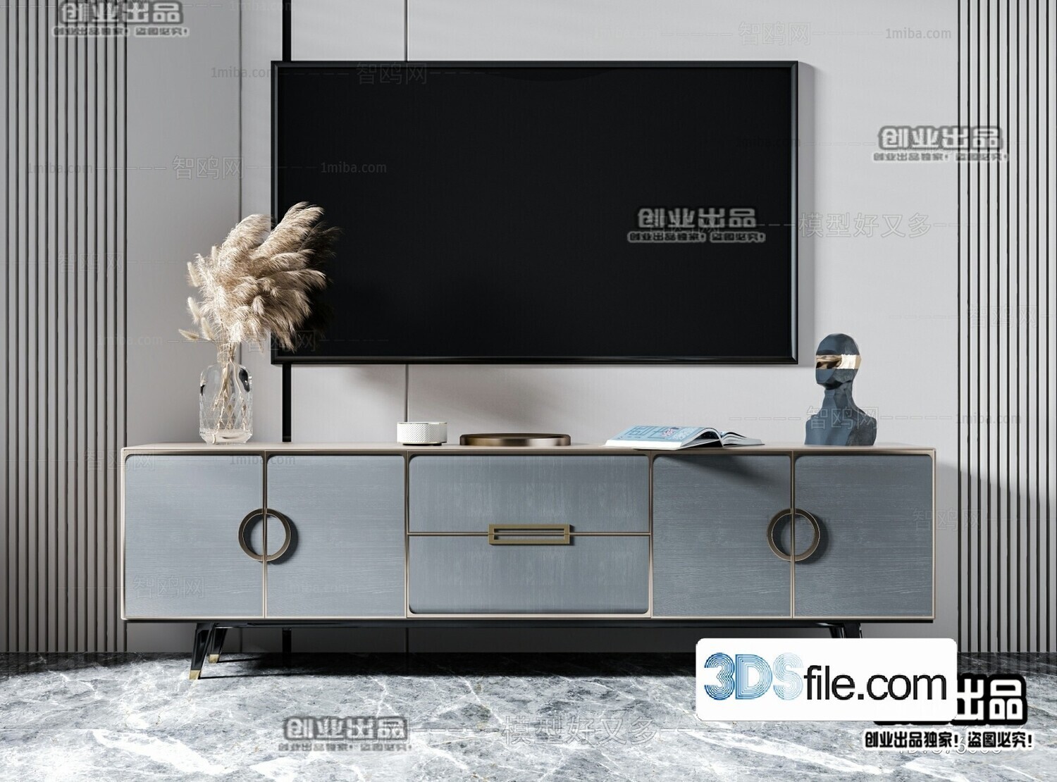 91 TV Cabinet 3d Models Vol.11-Vray