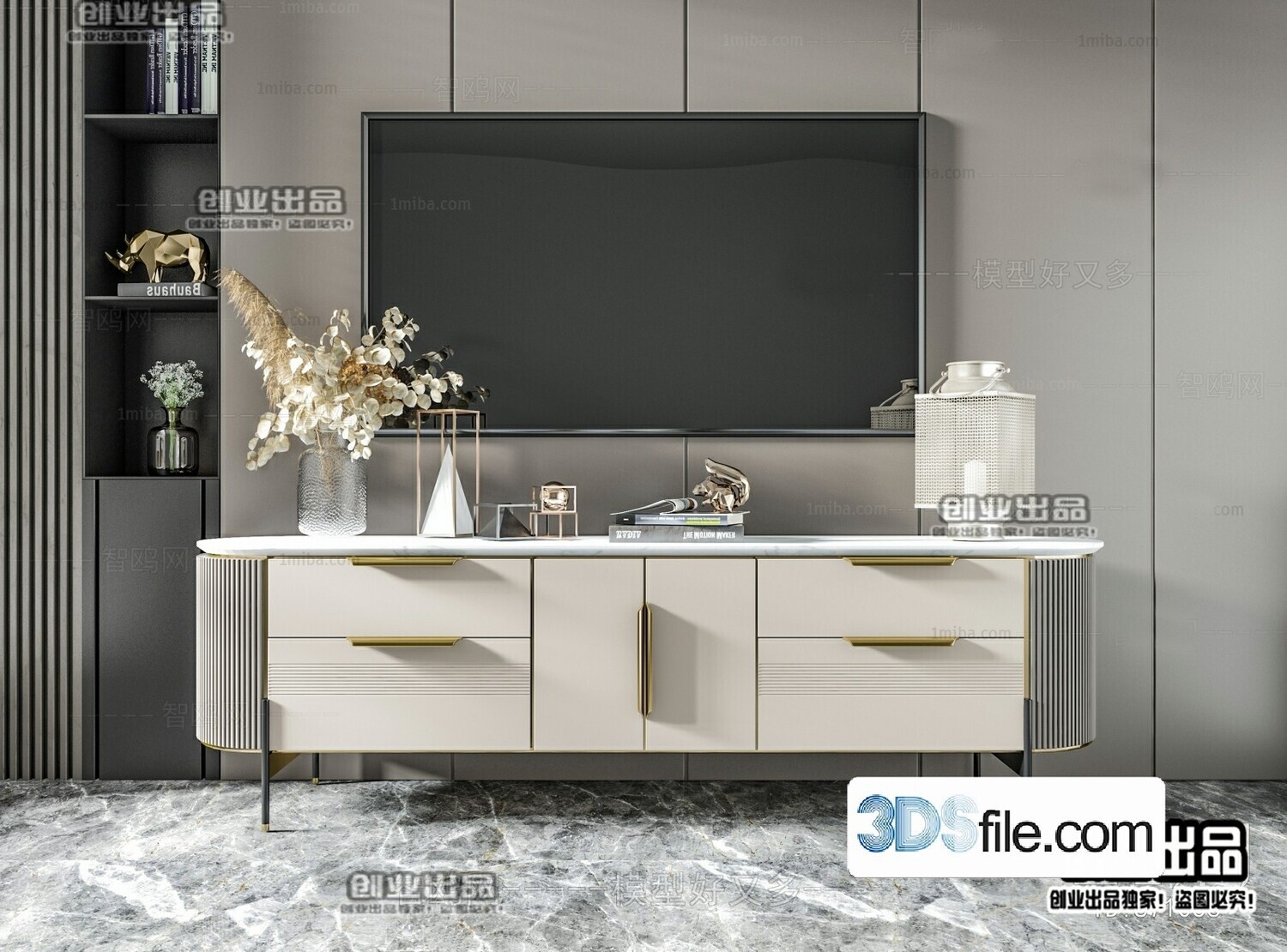 91 TV Cabinet 3d Models Vol.11-Vray