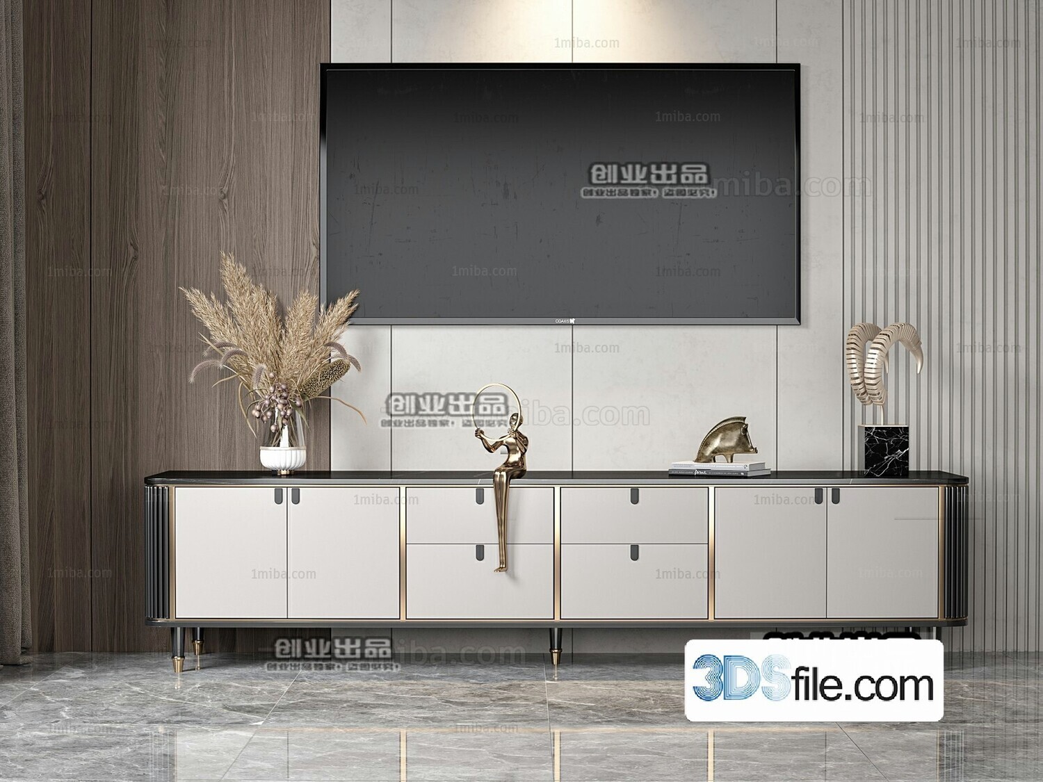 91 TV Cabinet 3d Models Vol.11-Vray