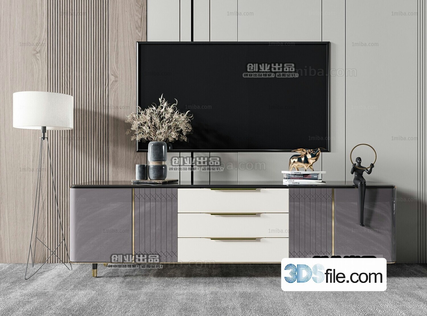 91 TV Cabinet 3d Models Vol.11-Vray