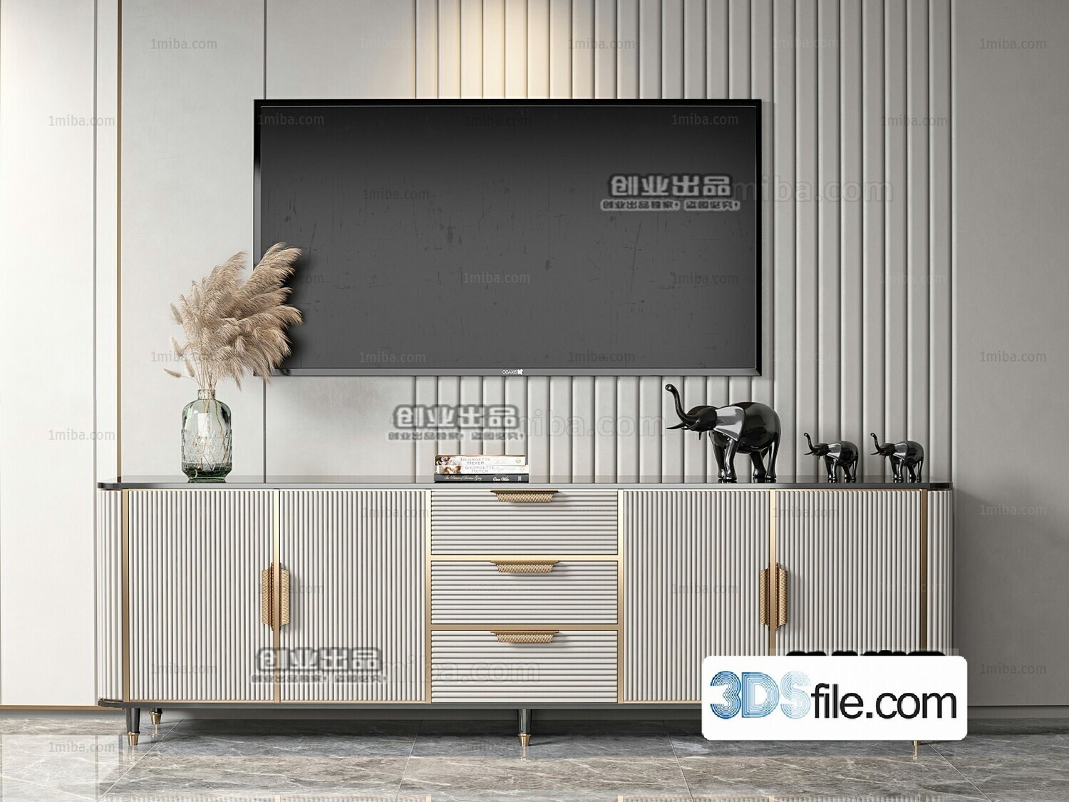 91 TV Cabinet 3d Models Vol.11-Vray
