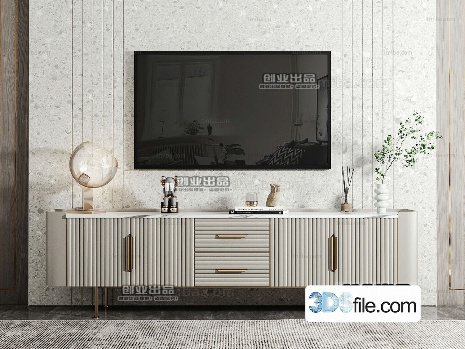 91 TV Cabinet 3d Models Vol.11-Vray