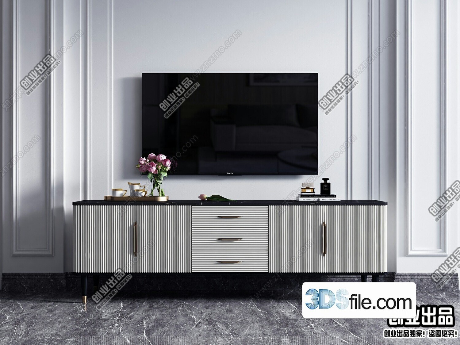 91 TV Cabinet 3d Models Vol.11-Vray