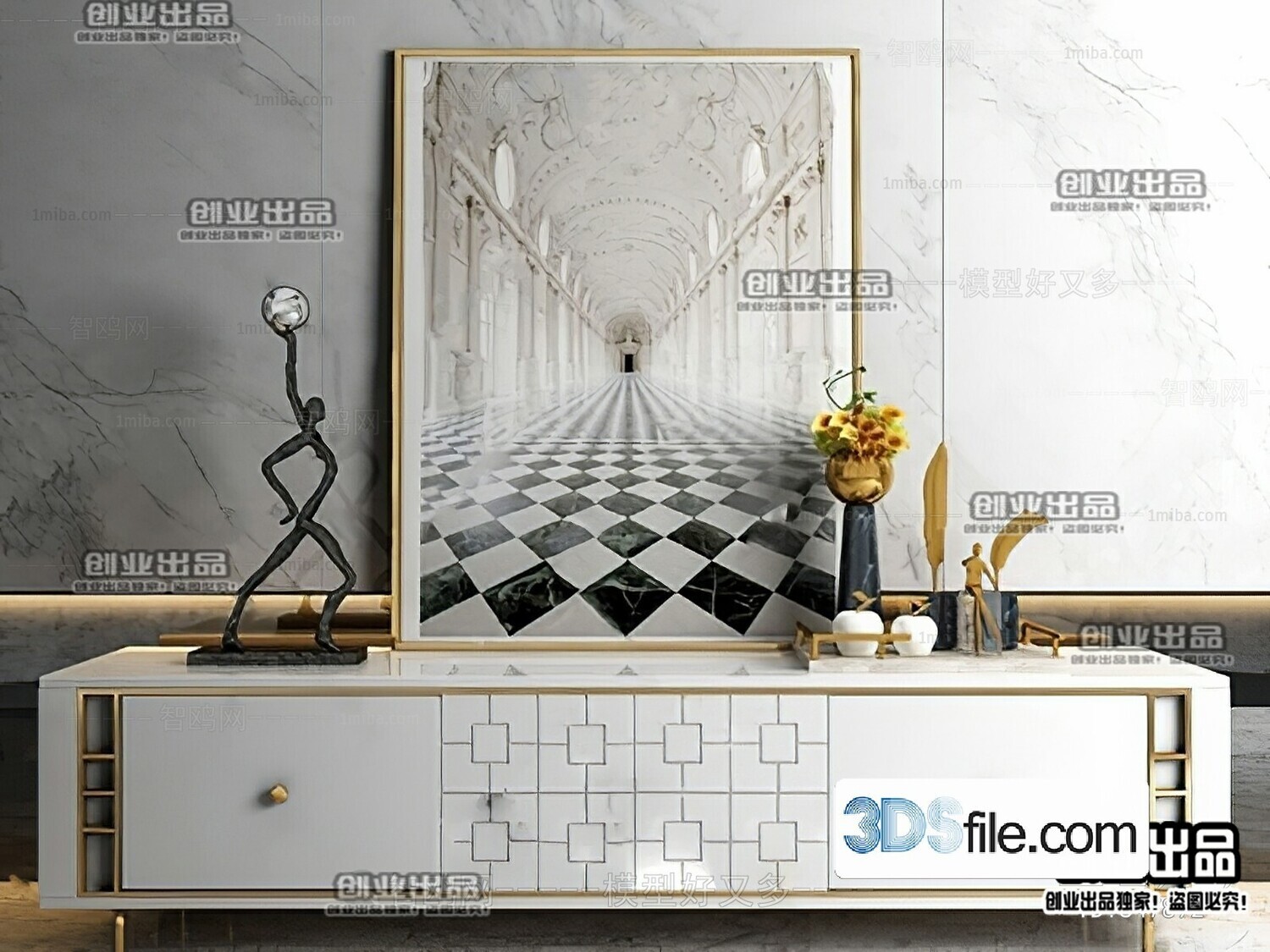 91 TV Cabinet 3d Models Vol.11-Vray